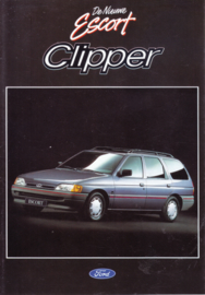 Escort Clipper Estate brochure, 10 pages, 12/1990, Dutch language