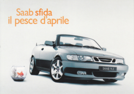 9-3 Aero Cabriolet postcard, A6-size, Citrus Promotion, Italian language, # 0644
