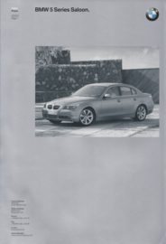 BMW 5-Series Saloon, press kit with CD-Rom & text sheets, English, 5/2003