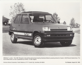 Renault  [5] Le Car, large press photo, USA, 20/8/1980