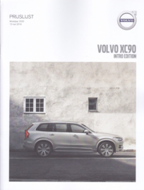 XC90 Intro Edition pricelist brochure, 20 pages, MY20, 05/2019, Dutch language