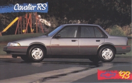 Cavalier RS Sedan, US postcard, standard size, 1993