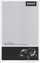 Crossblade price + specs. leaflet,  2 pages, 03/2002, Dutch language