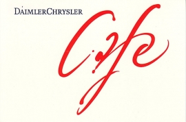Daimler-Chrysler Cafe, A6-size postcard, NAIAS 1999, English