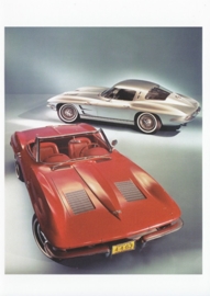 Corvette Sting Ray 1967, A6 size postcard, 100 years of Chevrolet by GM Europe, 2011