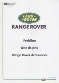 Range Rover accessories pricelist, 12 pages, A4-size, 5/1992, German/French language