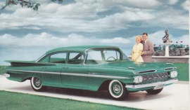 Bel Air 4-Door Sedan, Highland Green, US postcard, standard size, 1959