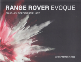 Range Rover Evoque brochure, 72 pages, A4-size, 2011, Dutch language