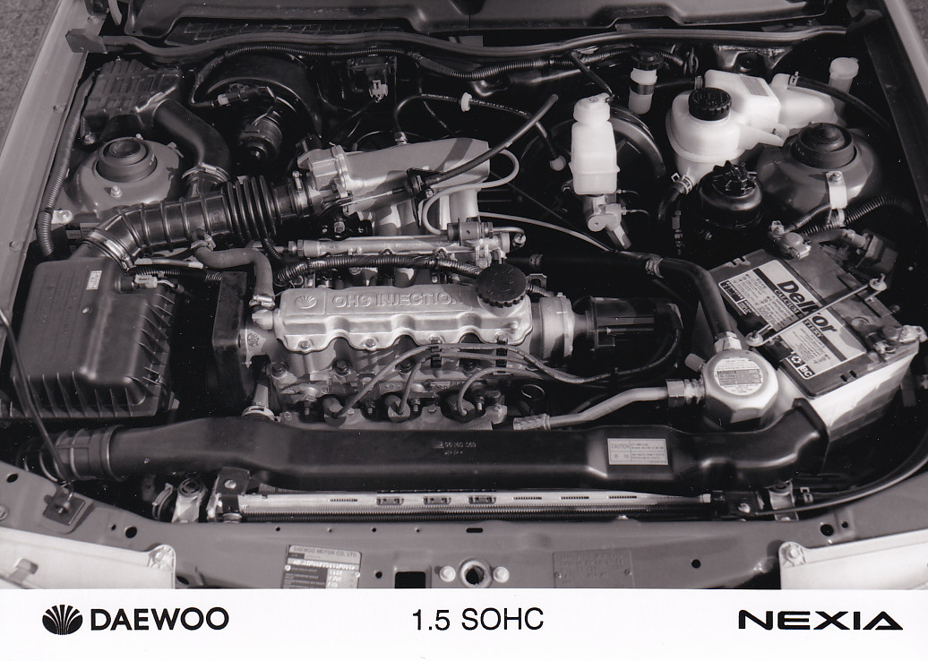 Daewoo 1.5 SOHC engine, press photo, Belgium, 1996