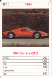 904 Carrera GTS - 1964 - card # B1 - size 10 x 6,5 cm