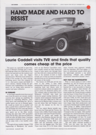 TVR factory visit report Car Choice magazine, 4 pages, English language, 8/1983 *