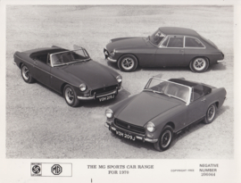 MG program [Midget, B Convertible & B GT], press photo, UK, 1970, # 206044