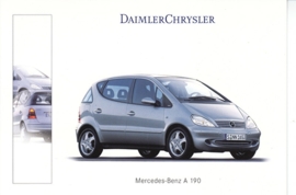 Mercedes-Benz A 190, A6-size postcard, Geneva 2001