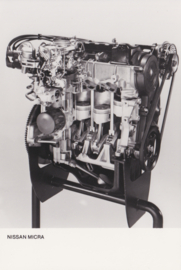 Nissan Micra engine, press photo, Dutch, 02/1983