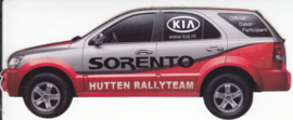 Kia Sorento Hutten Rallyteam, sticker, 14 x 5,5 cm