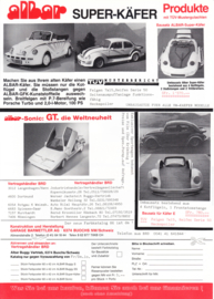 Albar Buggies & Super Beetle leaflet, 2 pages, about 1990, German language