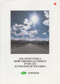 Program Ninety/One-Ten/Range Rover brochure, 8 pages, 11/1985, English language