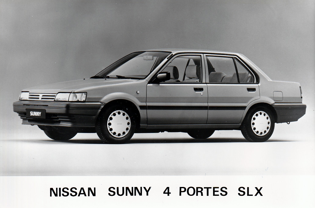 Nissan Sunny SLX 4-Door Sedan, press photo, Belgium?, circa 1987