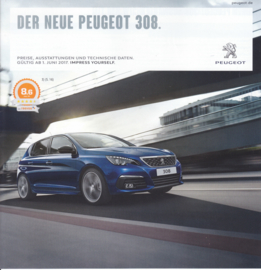 308 pricelist brochure, 16 pages, German language, 06/2017