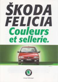 Felicia colours & upholstery folder, 6 pages, French language, 1/1995, Belgium