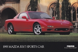 RX-7 Sports Car, 1993, US postcard, A5-size