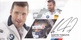 DTM driver Martin Tomczyk, oblong autogram card, 2014, German/English