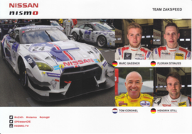Nismo GT-R GT3 team Zakspeed,  A5-size postcard, 2016, German language