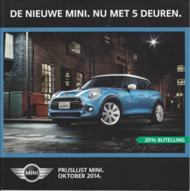 5-Door models pricelist brochure, 24 pages, Dutch language, 09/2014 %