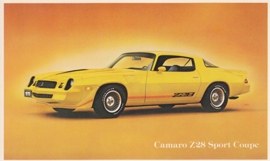 Camaro Z28 Sport Coupe, US postcard, standard size, 1979