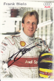 Racing driver Frank Biela, signed postcard 2003 season, German language