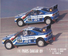 Peugeot Paris-Dakar 1989, sticker, 13 x 11 cm