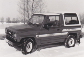 Daihatsu Wildcat GL Turbo 4x4 resin top, press photo, German, 8/1985