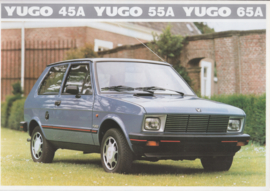 Yugo 45/55/65A model range, 6 pages, A4-size, Dutch language, 1989
