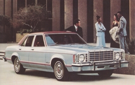Granada Ghia 4-Door Sedan, US postcard, standard size, 1975