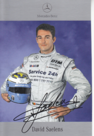 David Saelens - DTM 2001 - auto gram postcard, German