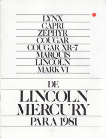 Lincoln-Mercury program,  12 pages, 11/1980, USA, # P-108, Spanish