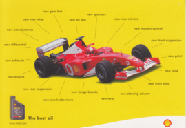 Formula I racecar, A6-size card, issued by Shell, English language, about 2002
