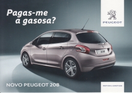 new 208 Hatchback, A6-postcard, Postalfree freecard, Spanish language, 2015