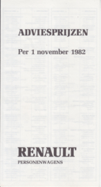 Program pricelist brochure, 4 pages, 11/1982, Dutch language