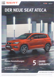Ateca (with FR) pricelist brochure, 6 pages, 05/2017, German language (Austria)