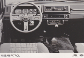 Nissan Patrol dashboard, press photo, Belgium, 1/1986