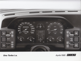 Fiat Uno Turbo i.e. instrument panel, press photo, Italy, 4/1985