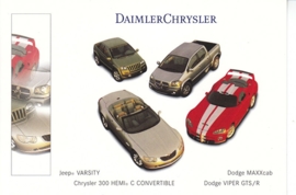 Chrysler/Dodge/Jeep models, A6-size postcard, NAIAS 2000, English