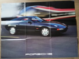 Porsche program fold-out brochure, 18 pages, 8/1986, German language