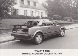 Toyota MR 2, press photo, UK, 10/1984