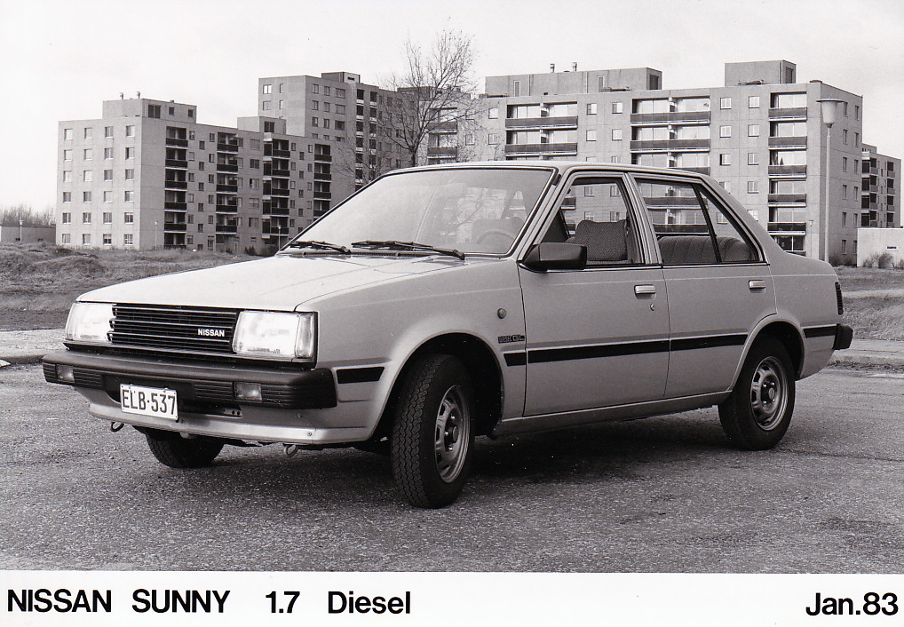 Nissan Sunny 1.7 Diesel 4-Door Sedan, press photo, Belgium, 01/1983