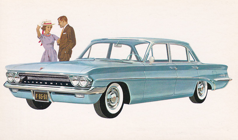 F-85 De Luxe 4-Door Sedan, US postcard, standard size, 1961