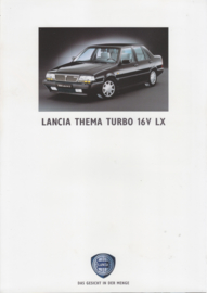 Thema Turbo 16V LX folder, A4-size, 6 pages, 9/1991, German language
