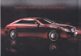 CLS 4-door Coupe intro brochure. 16 pages, postcard-size, 2004, German language (Swiss)