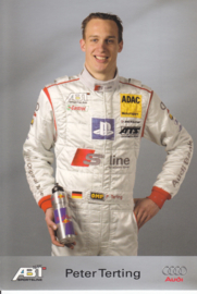 TT with racing driver Peter Terting, unsigned postcard 2003 season, German language